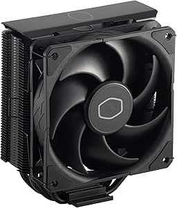 Cooler Master Hyper 212 Black CPU Heatsink - Aluminum Finish, 4 Compact Continuous Direct Contact Heat Tubes, SickleFlow 120 Edge Fan, LGA1700 & AM5 Support - Black