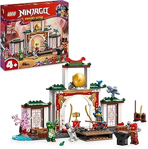 LEGO Ninjago Ninja Temple of Spinjitzu Building Model with 4 Minifigures of Zane, NYA, Kai and Lloyd with Ninja Weapons and Dragon Toy, Gift for Boys and Girls Ages 4 and Up 71831