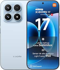 XIAOMI 17 - 12+512GB Smartphone, Leica Summilux Optical Lenses, Snapdragon 8 Elite Gen 5, HyperAI, 1 Year Extra Warranty, Charger Not Included, Blue (ES Version)