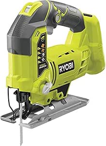 RYOBI - 4 Position 18V ONE+ Pendulum Jig Saw Cordless for Perfect Cuts, Splinterless, Straight, Finishing, Edge Trimming of Boards, Laminates, Plywood, Metal - R18JS-0
