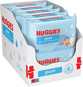 Huggies Pure Baby Wipes, 99% Pure Water, 18 Packs of 56, Total 1008 Wipes, Packaging May Vary