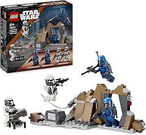 LEGO Star Wars: The Mandalorian Combat Pack: Ambush in Mandalore, Fantasy Building Toy with Minifigures, Collectible Gift for Boys and Girls Ages 6 and Up 75373