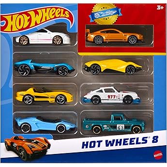 Hot Wheels HW Legends Coches y camiones, conjunto de seis vehículos metálicos de juguete a escala 1:64 con diseño de primera categoría (los estilos pueden variar), JBY78