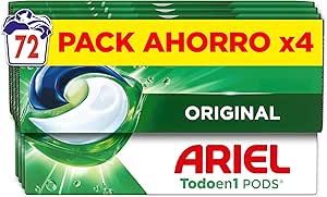 Ariel PODs All in 1, Original Liquid Detergent Capsules, Removes Stains and Odors in 1 Wash, 4x18 Washes