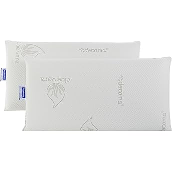 Todocama - Almohada viscoelástica, núcleo Compacto. Doble Funda con Cremallera. Tejido Aloe Vera Plus. Termorregulable adaptabilidad al Cuello. (Pack de 2 Unidades - 75 cm)