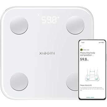 Xiaomi Mi Smart Scale S200 - Control preciso del peso, 4 métricas corporales, modo bebé y objeto, prueba de equilibrio, conexión a aplicaciones, luz blanca luna