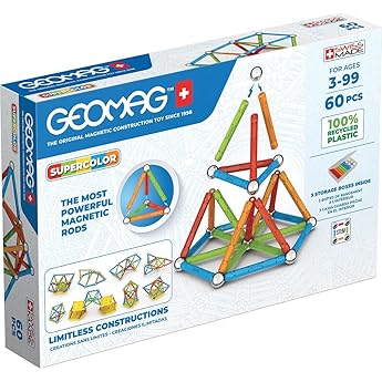 Geomag Classic - 93 Piezas - Bloques de Construcción Magnética para Niños - Green Line - Juguetes Educativos de Plástico 100% Reciclado
