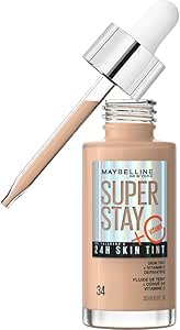 Maybelline New York Vitamin C Enriched Foundation, Up to 24H, Luminous Finish, Superstay Skin Tint, Tone 34