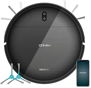 Cecotec Conga M10 Advance Robot Vacuum Cleaner. Neat Gyroscopic Navigation, Suction Pressure 3000Pa, Autonomy 150mins, Anti-fall Sensors and 2 Side Brushes, App Control