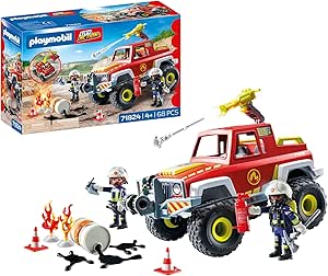 PLAYMOBIL | Action Heroes | Fire Truck | Fire Engine | Toy Car | Toy for Boys and Girls Ages 4 | 71824