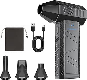 WOLFANG Soplador de aire eléctrico inalámbrico de 110000 rpm, Aire Comprimido Limpieza PC Soplador de Aire, mini soplador ajustable de 3 engranajes con carga rápida para PC, Limpieza Coche