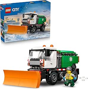 LEGO City Snow Blower - Toy Truck Model Kit with Salt Spreader Function, Tools and Minifigures - Birthday Gift Idea for Children 6+ Years Old - 60490