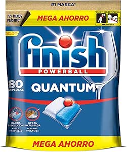 Finish Powerball Quantum All in 1 All-in-1 Dishwasher Tablets, Deep Clean and Superior Shine, 80 Tablets