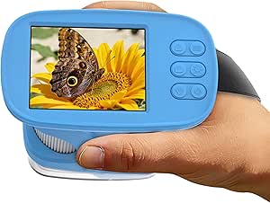 Microscopio Infantil con Pantalla Mejorada de 2.4 y resolución 4K Mini microscopio portátil de Bolsillo (1000X) Juguete Educativo Stem de Ciencia, cumpleaños (Azul)