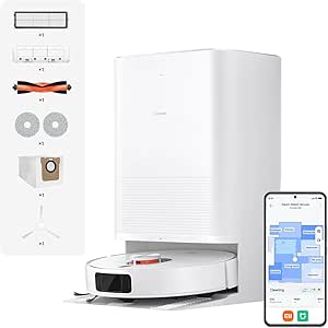 XIAOMI Robot Vacuum X20 Pro- Robot Vacuum Cleaner and Floor Mop with Intelligent Laser Navigation System (LDS), 7000 Pa Suction, Zigzag Cleaning Routes, White (ES Version)