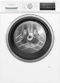 Siemens - iQ300 front loading washing machine, 8 kg, 1200 rpm, smartFinish, waveDrum drum, iQdrive motor, White, WM12N265ES