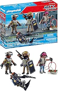 PLAYMOBIL City Action 71146 Special Forces Set Figures, Task Force, Operations Coordinator and Villain, Toys for Children Ages 5 and Up