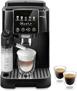 De'Longhi Magnifica Start Superautomatic Coffee Maker, LatteCrema Automatic Milk Jug, 5 One-Touch Drinks, Soft Touch Controls, Black (ECAM222.91.B)