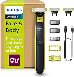 Philips OneBlade 360 Authentic Barber, Electric Facial & Body Shaver & Trimmer, 3x 360 Blades, 3x Fledgling Beard Comb (1.3.5), 1x Body Kit, QP2824/31
