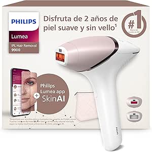 Philips Lumea 9900 Series IPL Hair Removal Device, Alternative to Laser Hair Removal, SenseIQ and SkinAI Technology, 2 Body and Face Accessories, BRI950/02