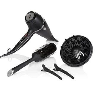 ghd air Dry Kit - Secador de pelo profesional con difusor, cepillo, clips y bolsa de almacenamiento