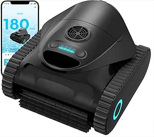 2026 C1 Robot Pool Cleaners and Walls, Autonomy 180 min, 3 Motors, Powerful Suction, App Control, Double Filtration, Wireless Pool Cleaner Robot 150㎡, Black
