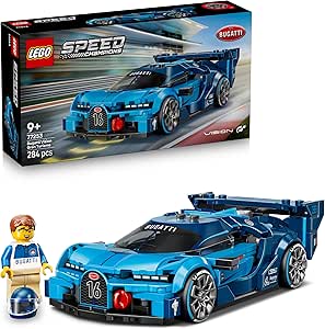 LEGO Speed Champions Hypersports Car Bugatti Vision GT - Collectible Toy Racing Car Model with Pilot Minifigure - Gift for 9+ Year Old Boys and Motor Fans - 77253