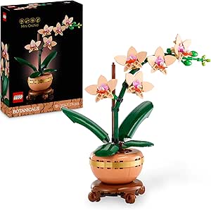 LEGO Botanicals Mini Orchid - Orchid Flower and Artificial Plant for Home and Living Room Decoration - Model to Build for Adults - Gift for Wifes, Women, Mothers and Couples 10343