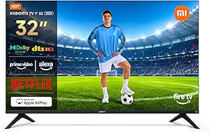 XIAOMI F 32 TV, 32 Inch (81 cm), HD, Smart TV, Fire OS7, Alexa Voice Control, Dolby Audio, DTS Virtual:X, DTS-HD, Compatible with Apple AirPlay, 2025