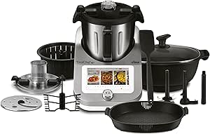 Ufesa TotalChef RK7 Multifunctional Smart Kitchen Robot, WIFI, 30 Functions, 4.5L, 7 Inch Touch Screen, Integrated Scale, Interactive Recipe Book, Silver/Black