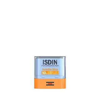 ISDIN Photoprotector Invisible Stick SPF 50 Invisible Sunscreen Stick, Water and Sweat Resistant, Non-Sticky, Protects Located Areas, Ideal for Reapplying -10 g