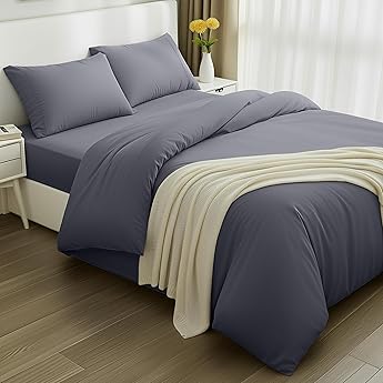 Bedsure Bedding Funda Nordica Cama 150 - Poliéster Microfibra Juego de Funda de Edredon 240x220 cm y 2 Fundas de Almohada 50x75 cm, Funda Nórdica con Cremallera ÖKO-Tex (Gris)