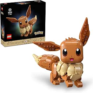 LEGO Pokémon Eevee - Building Kit for Adults - 3D Anime Puzzle Model - Articulated Figure with Moving Limbs, Ears and Tail - Room Decoration - Gamer Gift - 72151