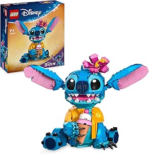 LEGO | Disney Stitch Juguete de Construcción, Figura Articulada de la Película Lilo & Stitch con Cucurucho de Helado, Regalo Navideño para Niñas y Niños de 9 Años o Más, Decoración Dormitorio 43249