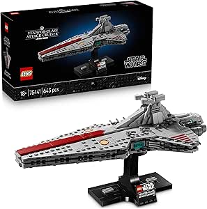LEGO Star Wars 75441 Venator Class Attack Cruise - Republic Ship Buildable Model for Adults - Living Room Decor - Collection Gift for Vengeance of the Sith Fans