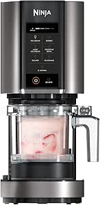 Ninja CREAMi Multifunction Electric Fridge – 7 Programs for Ice Cream, Gelato, Sorbet, Smoothie Bowls and Smoothies – 2 Tubs with Total Capacity of 1.4 L – Black and Silver, NC302EU