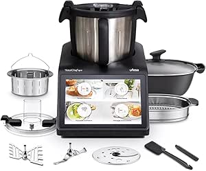 Ufesa TotalChef RK10 Smart Multifunction Kitchen Robot, Touch Screen 10, 30 Functions, WIFI, Maximum Capacity 4.5L with Handle, Useful Capacity 3L, Interactive, Scale, 15 Programs, Accessories