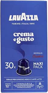 Lavazza, Crema e Gusto Classico, 30 Coffee Capsules Compatible with Original Nespresso Machines, with Notes of Chocolate, Wood and Spices, Arabica and Robusta, Intensity 12/13, Medium Roast