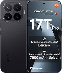 XIAOMI 17T Pro Smartphone 12+512GB Black Telephoto Lens Leica 5X | 6.83 144Hz display, 7000mAh (typ.) silicon-carbon battery, 100W HyperCharge, 1 year additional warranty