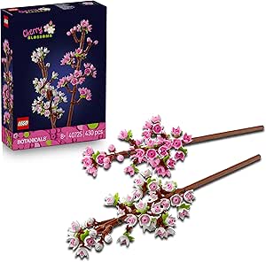 LEGO Botanicals Cherry Blossoms Toy - Faux Flowers Building Set - Desk Decoration or Floral Home Decor - Nature Gift for 8+ Year Old Girls & Teens - 40725