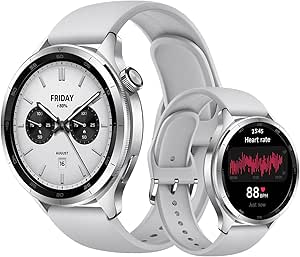 XIAOMI Watch S4 Smartwatch, Fitness Tracker, 1.43 AMOLED, 15 Days Battery Life, Bluetooth Calls, 150+ Sport Modes, Dual Band GPS, NFC, Android & iOS, Silver