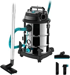 Cecotec Conga Rockstar Wet & Dry Steel Neo Pro 30L Solid and Liquid Vacuum Cleaner. 1600W, 23kPa, Drainage System, Double Filtering, Metal Structure, Wheels, Radius of Action 5 m