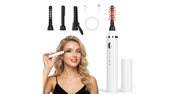 Rizador de Pestaas Termico Calentamiento Rpido Rizador de Pestaas Electrico 3 Temperaturas Rizadors de Pestaas Calefactable Porttil Eyelash Curler con 3 Cabezal de Cepillo para Maquillaje de Ojos