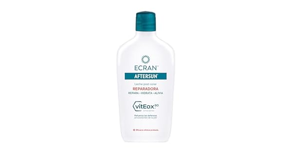 Ecran  Aftersun Leche Post Solar Reparadora para todo Tipo de Pieles Hidrata Calma Alivia y Repara Textura Ligera y Rpida Absorcin Frmula con VitEox 80  400 ml