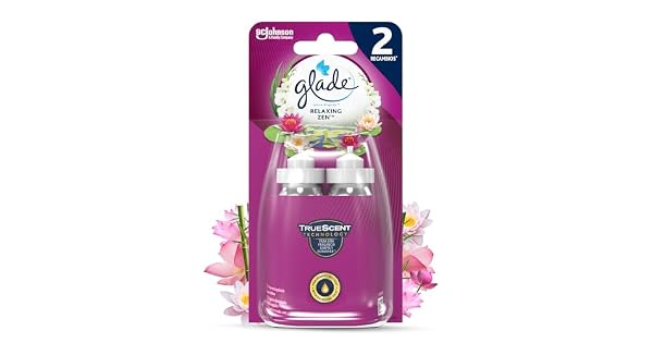 Glade Ambientador Autmatico Sense  Spray Relaxing Zen con Sensor de Movimiento Dura Hasta 120 Das con Aceites Esenciales Pack 2 Recambios
