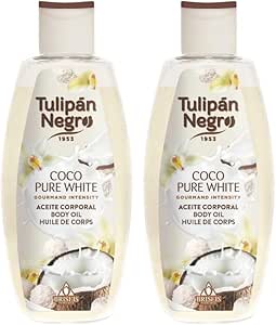 TULIPAN BLACK, BODY OIL COCO PURE WHITE 200 ML (Pack of 2)