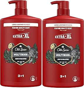 Old Spice Wolfthorn 3-in-1 Shower Gel and Shampoo for Men, 2x1L | Long-lasting Freshness, Intense Fragrance, Deep Cleansing