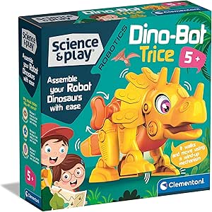 Clementoni - Dino BOT Triceratops Robot Set for Riding and Learning Robotics Kids, Educational Toy for Children 5 Years and Over (75073)