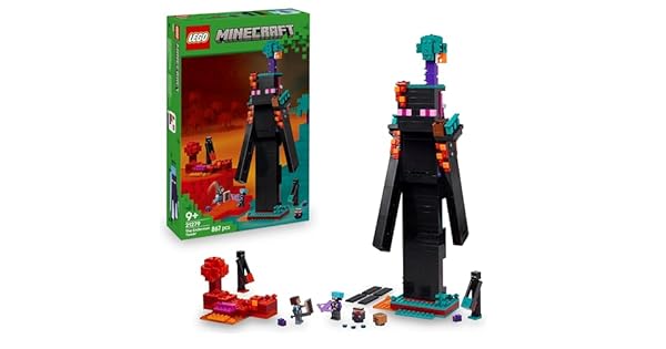 LEGO Minecraft 2 en 1 La Torre del Enderman  Juguete Modular Convertible en 2 Fortalezas  Figuras de Endermans Endermitas y Portal de Inframundo  Regalo Gamer para Nios y Nias de 9 Aos 21279