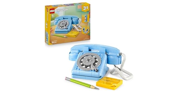 LEGO Creator 3 en 1 Telfono Retro de Juguete con Dial Giratorio  Se Transforma en Telfono de los 80 o 2 Mviles de los 2000  Regalo para Nias y Nios de 8 Aos  Decoracin de Estantera 31174